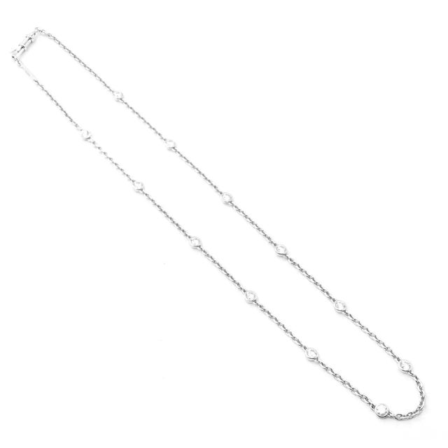 Silver 1990s Cartier Diamond 12 Station White Gold Chain Necklace For Sale - Image 8 of 11