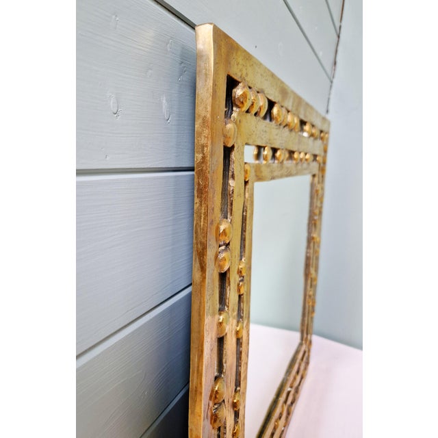 Metal Vintage Brutalist Mirror in Bronze, 1970s For Sale - Image 7 of 12