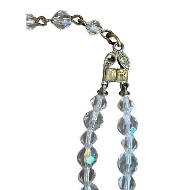 1950s Vintage 1950’s Estate Aurora Borealis Double Strand Necklace For Sale - Image 5 of 7