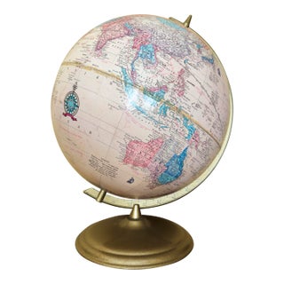 Vintage 12-Inch Cram Imperial World Globe by the George F. Cram Co. For Sale