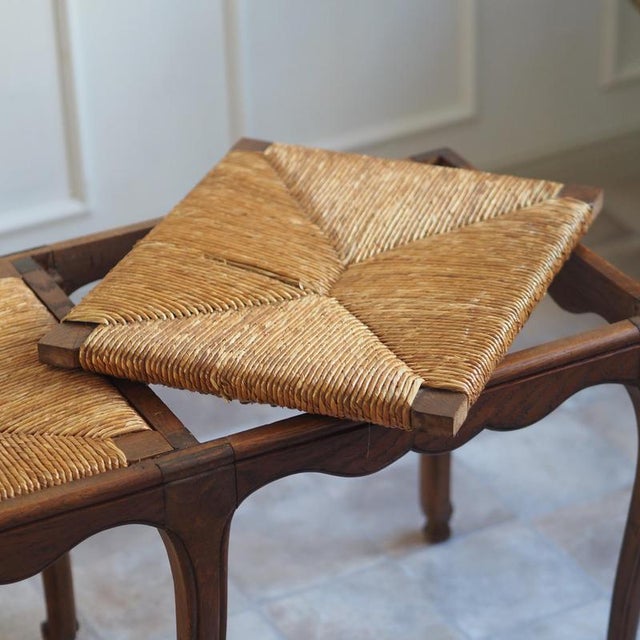 Louis XV Bench with Straw Weaving, 1960 For Sale - Image 10 of 12