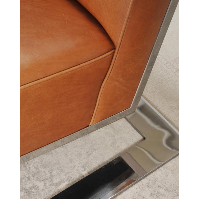 Ralph Lauren Modern Penthouse Chrome and Leather Lounge Chair For Sale - Image 12 of 18