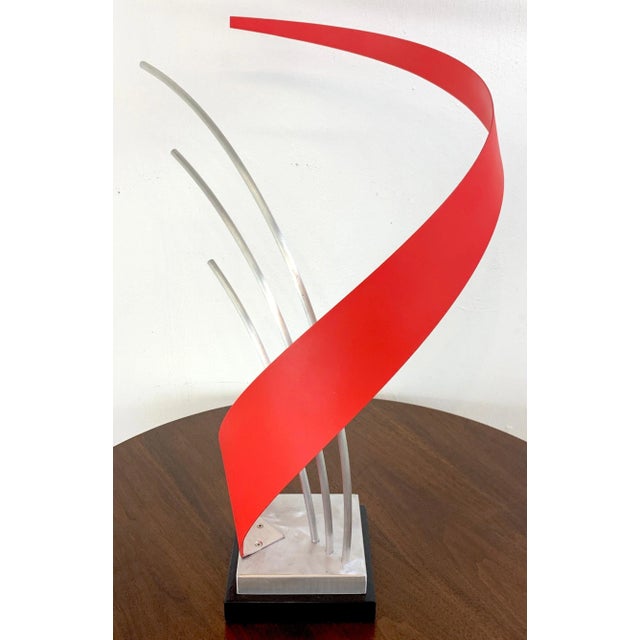 French Modern Enameled Metal Abstract Sculpture For Sale - Image 10 of 11