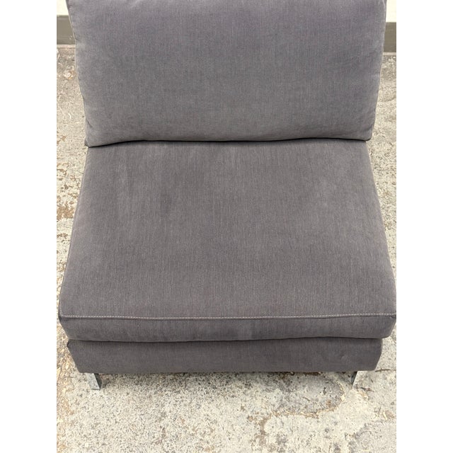 Blue Cb2 Decker Slipper Chair For Sale - Image 8 of 12