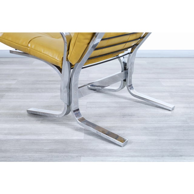 Vintage Chrome and Leather Lounge Chair and Ottoman - 2 Pieces For Sale - Image 11 of 12