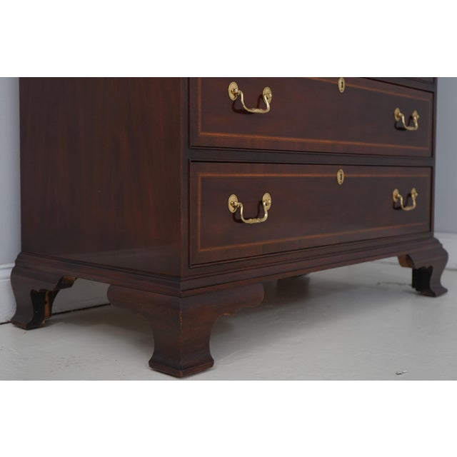 Brown Councill Craftsmen Inlay Mahogany Bedroom Armoire Cabinet For Sale - Image 8 of 18