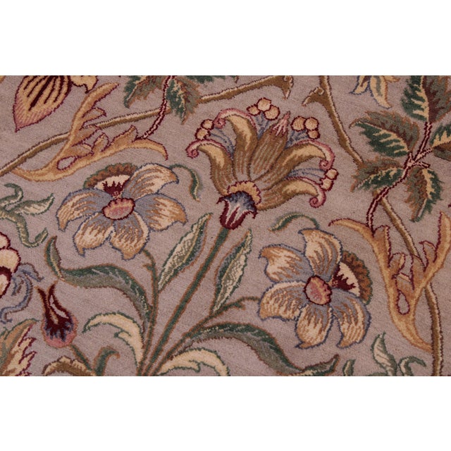 Floral 1990's Pak-Persian Gray/Gray Wool Rug - 8'11'' X 12'6'' For Sale - Image 4 of 9