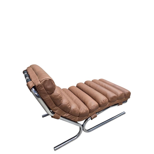 Metal MCM Milo Baughman Style Chrome Tubular Chaise Lounge Chair Newly Reupholstered-Hold For Sale - Image 7 of 12