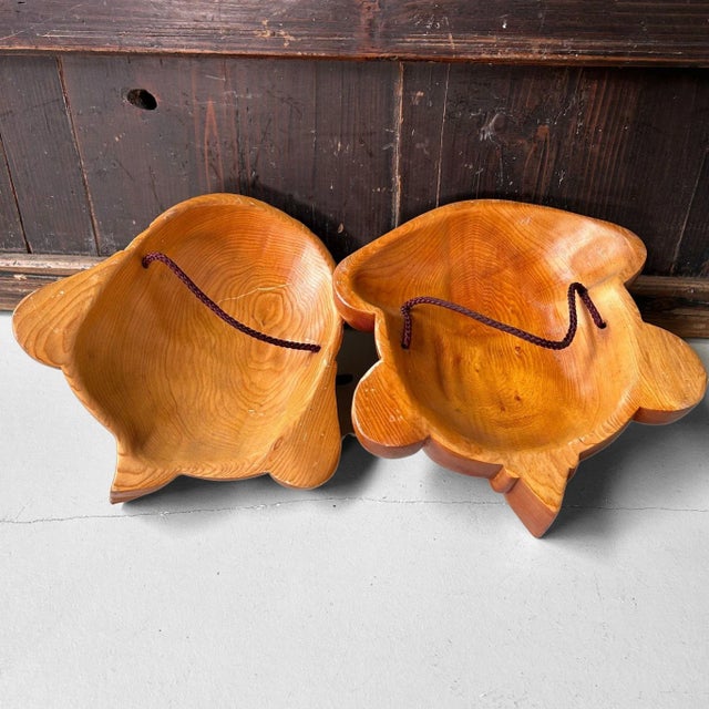 Brown Vintage Japanese Wooden Masks, 1960s, Set of 2 For Sale - Image 8 of 9