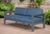 Metal Sardinia Aluminum Frame Outdoor 74" Love Seat / Sofa - Blue Cushions For Sale - Image 7 of 14