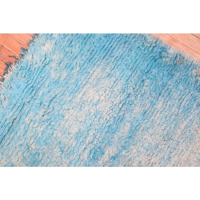Sky Blue Vintage Sky Blue Moroccan Square Rug - 7' x 8'3" For Sale - Image 8 of 12