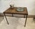 Vintage Industrial Metal Accent Table With Slatted Wooden Top For Sale - Image 13 of 14