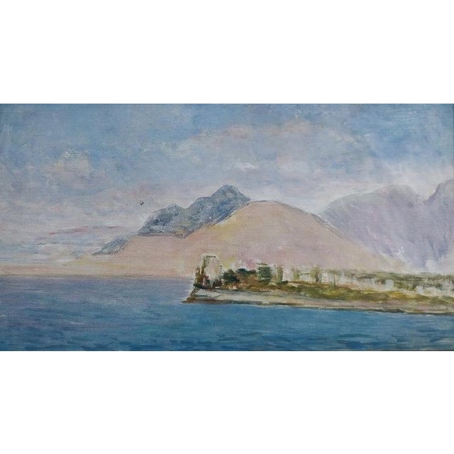 Giovanni Malesci Sicilian Coast, 1957 oil on canvas 27 x 48 cm This piece is attributed to the mentioned designer/maker....
