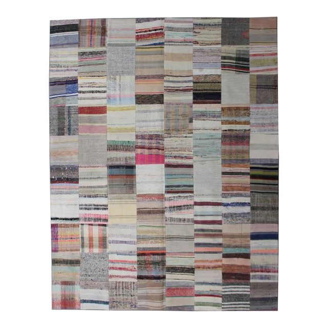 Handmade Vintage Patchwork Rug.8'1" X 9'11" For Sale