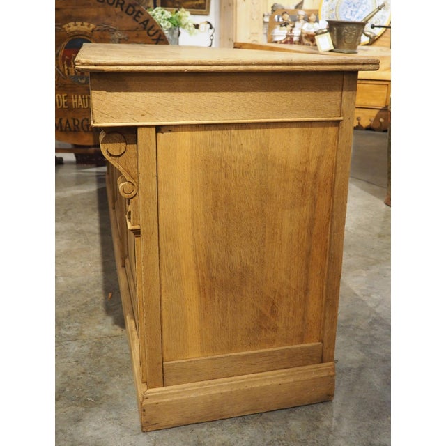 French 19th Century French Bleached Oak Mercerie Counter With Drawers For Sale - Image 3 of 18