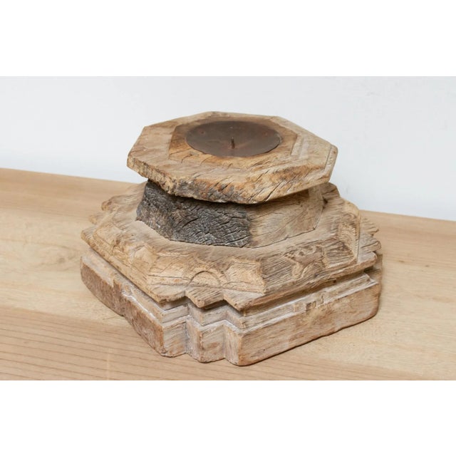 19th Century Indian Antique Rustic Candle Holder For Sale - Image 5 of 7