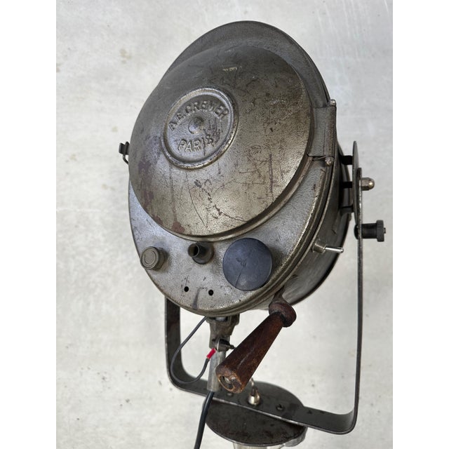 Vintage Industrial Theater Spot on Tripod from Cremer Paris For Sale - Image 4 of 14