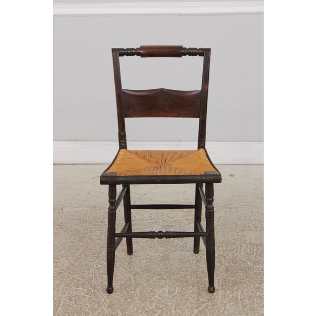 American Set of 10 Antique Early American Hitchcock Dining Chairs For Sale - Image 3 of 14