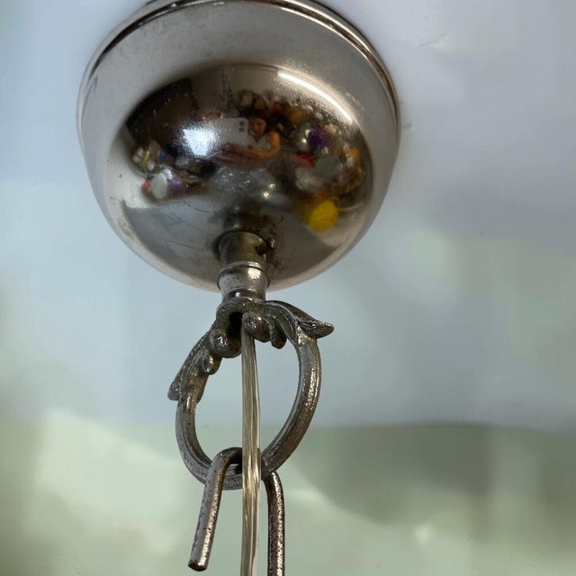Mid-Century Modern UFO-Shaped Hanging Light in Cut Glass and Chrome, 1970s For Sale - Image 11 of 16