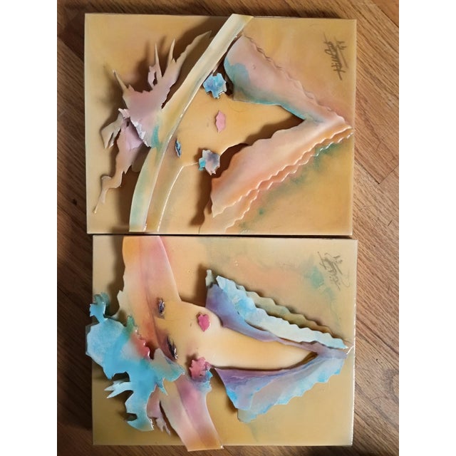 Shlomi Haziza ​1993 Postmodern Signed Shlomi Haziza 3d Acrylic Wall Art Pair For Sale - Image 4 of 7