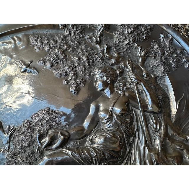 1900 - 1909 Early 1900s Kaiser KayserZinn Platter Diana Goddes of the Hunt For Sale - Image 5 of 9