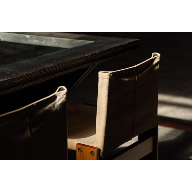 Molteni Monk Chairs in Canvas by Afra and Tobia Scarpa for Molteni, Italy, 1974, Set of 6 For Sale - Image 4 of 18