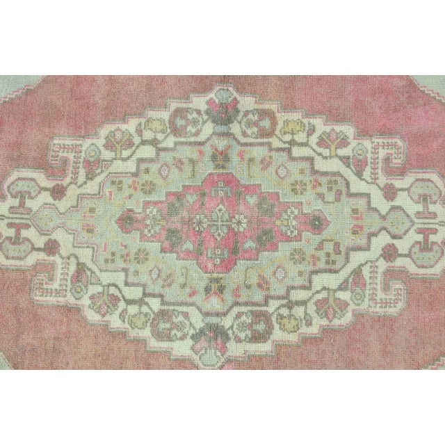 Red 1960s Oushak Anatolian Handmade Wool Area Carpet For Sale - Image 8 of 11