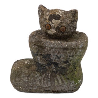 Composite Stone Kitten in Boot Garden Ornament, English 20th Century For Sale