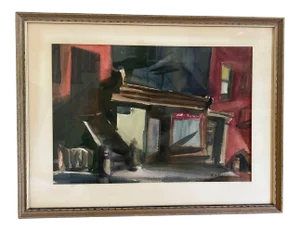 Robert Casper Brooklyn Stoop Signed Painting