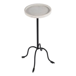 Berlin 10 in. W Round Marble and Iron Side Table, Metalworks For Sale