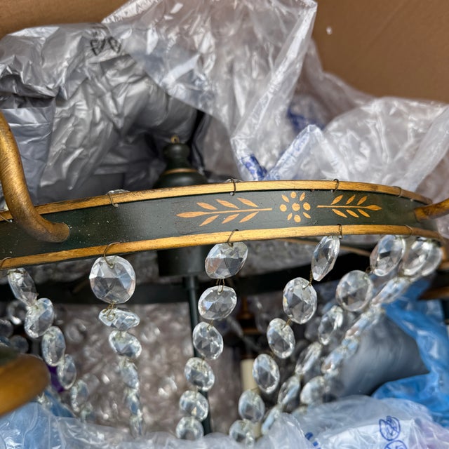 Vaughan Tole and Crystal Chandelier —Two Available For Sale In Washington DC - Image 6 of 11