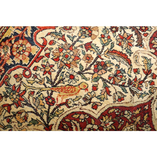 Textile Antique Zabihi Collection Persian Pictorial Isfahan Rug - 4'7" x 6'7" For Sale - Image 7 of 7