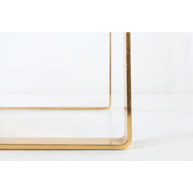 1970s Mid-Century Modern Coffee Table with Gold-Plated Base and Glass Top, 1970s For Sale - Image 5 of 13