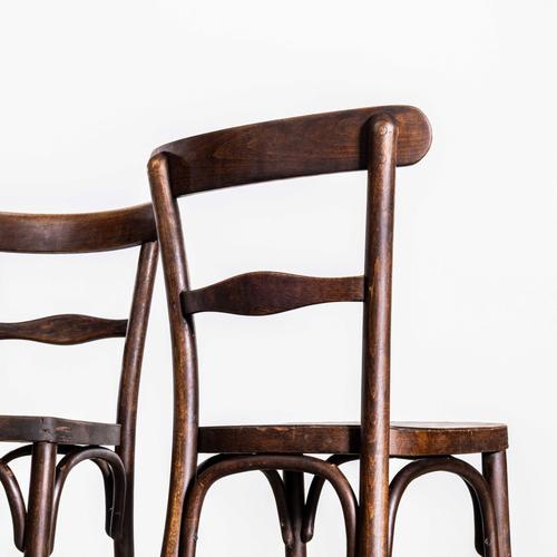 Single Tapered Bar Back Dining Chairs from Thonet, 1940s, Set of 2 For Sale - Image 3 of 10