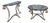Vintage LaBarge Steel & Brass Hollywood Regency Maison Jansen Style Demi-Lune Table and Coffee Table Set of 2 For Sale