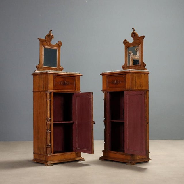 Late 19th Century Walnut Nightstands, Set of 2 For Sale - Image 3 of 11