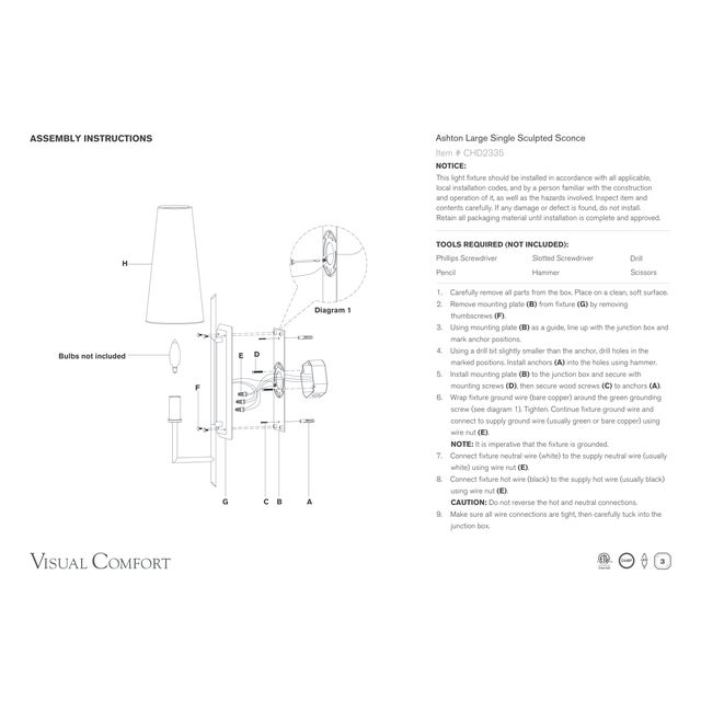 White Chapman & Myers for Visual Comfort Signature Ashton Large Single Sculpted Sconce in Plaster White with Linen Shade For Sale - Image 8 of 9