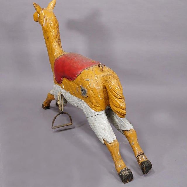 Antique Children Carousel Lama Sculpture, Germany Late 19th Century For Sale - Image 9 of 9