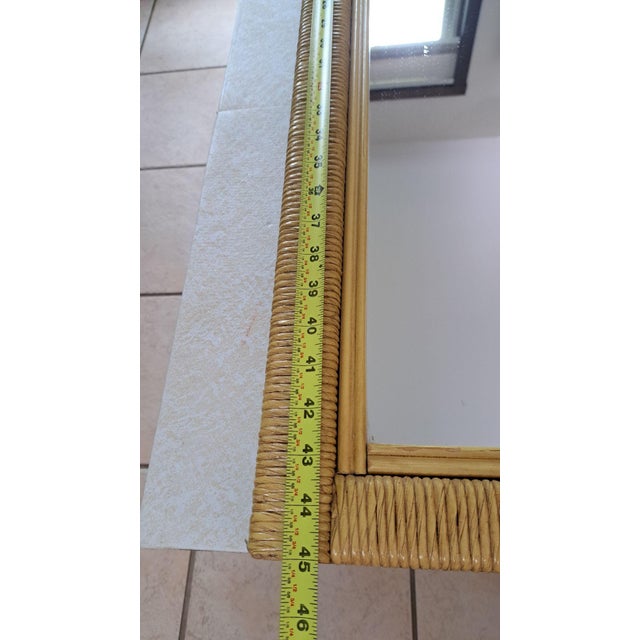 Henry Link Lexington Rattan Wall Mirror Bamboo Lattice 45” Boho Coastal For Sale - Image 11 of 12