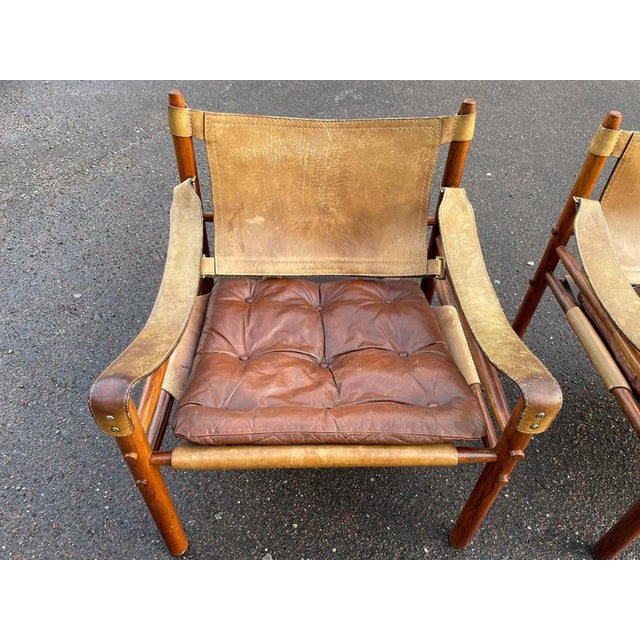 Arne Norell Set of Scandinavian Safari Chairs attributed to Arne Norell, 1973 For Sale - Image 4 of 11