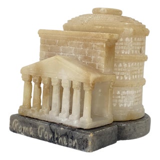 Hand-Carved Miniature Alabaster Model of the Pantheon in Rome, 1900 For Sale