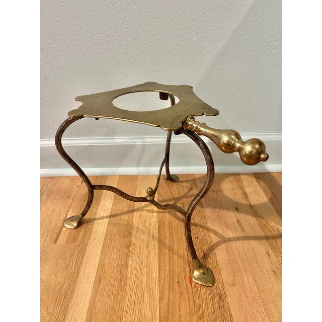 Late 19th Century English Brass Spirit Kettle on Wrought Iron and Brass Stand For Sale - Image 4 of 12