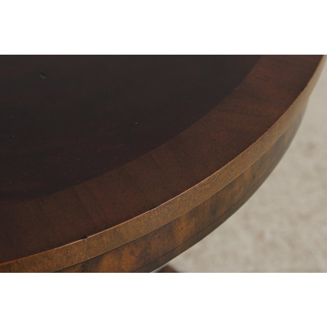 Maitland Smith Round Mahogany Pedestal Lamp Table For Sale In Philadelphia - Image 6 of 16