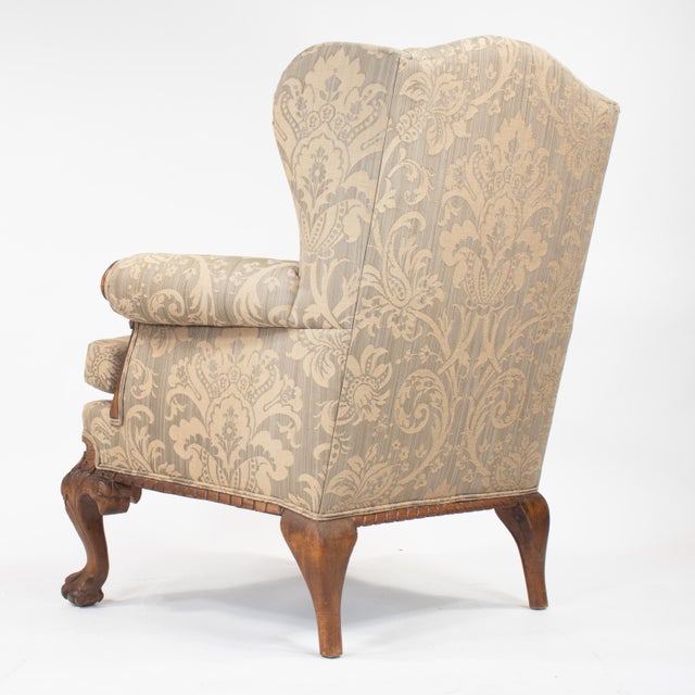 Late 20th Century George II Style Walnut Wing Armchair by Mike Bell For Sale - Image 15 of 18