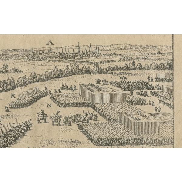 Beige Coenraet Decker, Defeat at River Gete: The Fall of Orange to Alva in 1568, 1730, Paper For Sale - Image 8 of 10