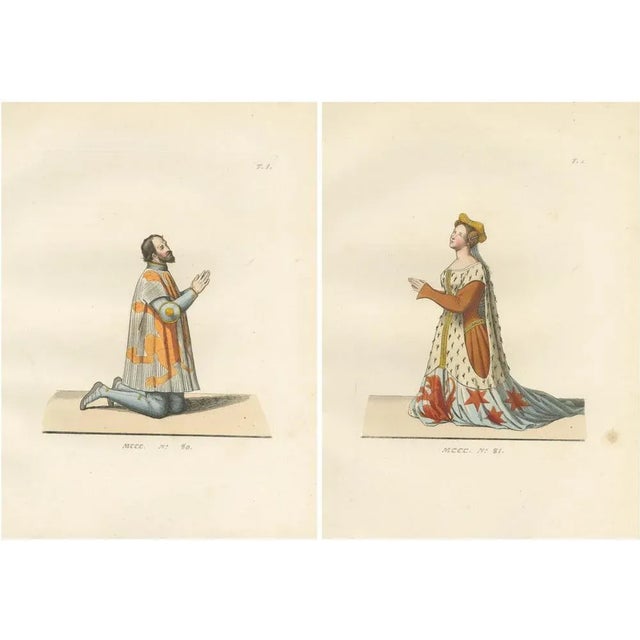 Heraldic Costumes, 1845, Paper, Set of 2 For Sale - Image 10 of 10