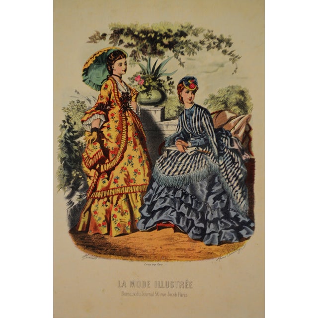 European Fashion Prints on Paper - a Pair | Chairish