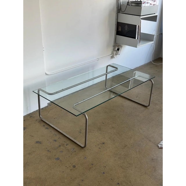 Bent Tubular Steel and Glass Coffee Table For Sale - Image 4 of 6