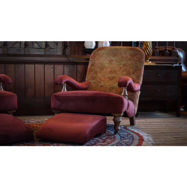 Kilim Byron Steamer Armchairs and Ottomans by John Sankey, 2010s, Set of 4 For Sale - Image 12 of 18