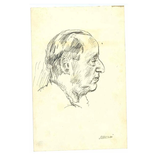 Mino Maccari, The Profile, Original Drawing, 1950s For Sale